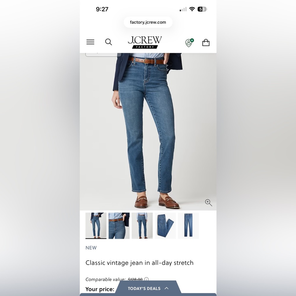 J. Crew Women's Classic Vintage Jeans Size 30
